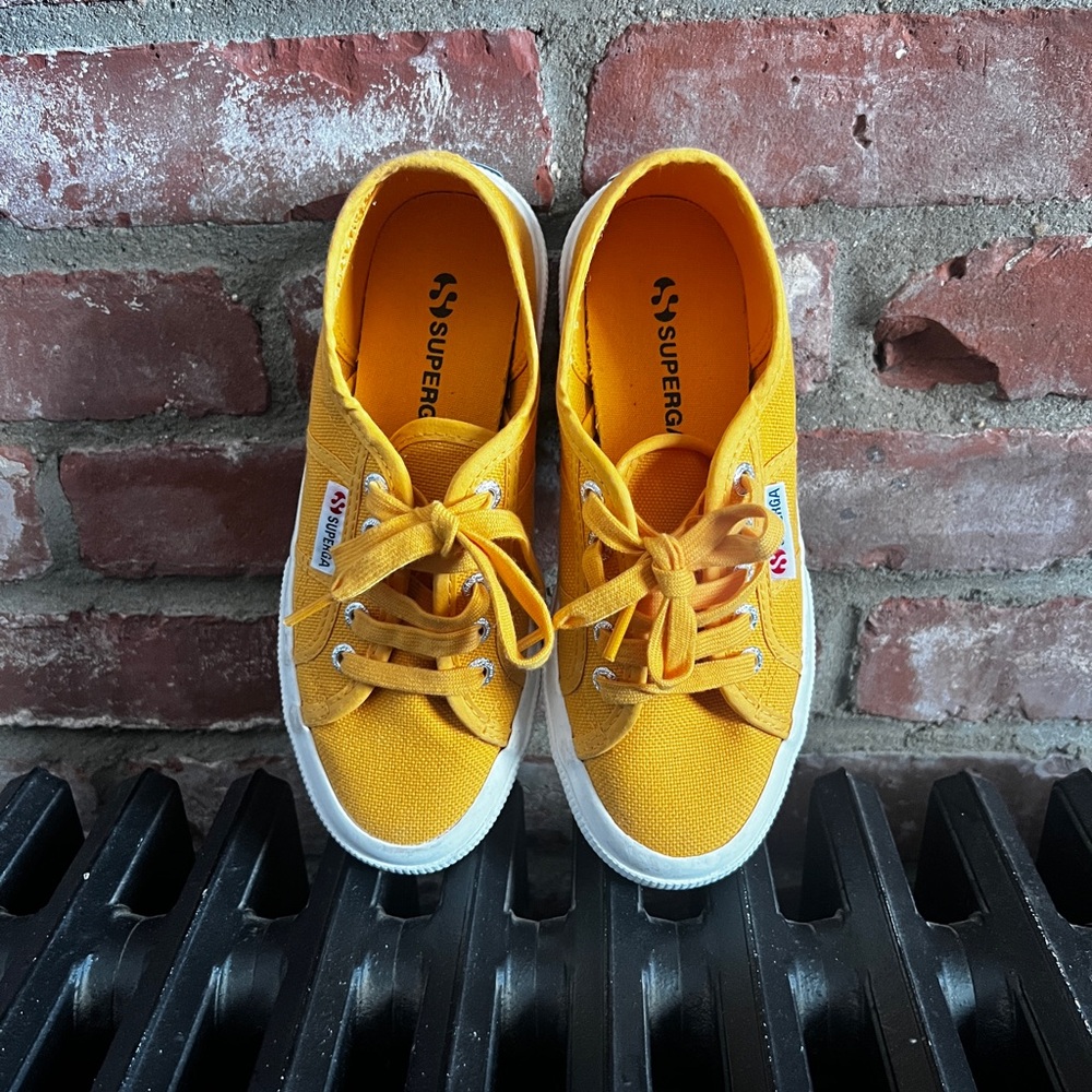 Superga Cotu Classic Yellow Canvas Back to School Sneakers W Size 5 EU 35